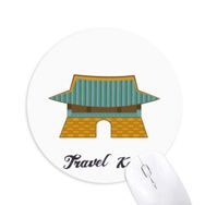 Dıythinker Güney Kore Gwanghwamun Kapı Baskılı Yuvarlak Kaymaz Kauçuk Mouse Pad