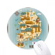 Dıythinker Güney Kore'de popüler simgeler Yuvarlak Kaymaz Kauçuk Mouse Pad