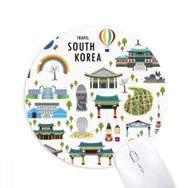 Dıythinker Güney Kore'de Seyahat Eden Baskılı Yuvarlak Kaymaz Kauçuk Mouse Pad