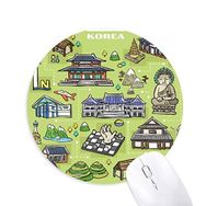 Dıythinker Güney Kore'de Ünlü Turistik Gezikler Baskılı Yuvarlak Kaymaz Kauçuk Mouse Pad