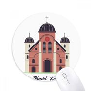 Dıythinker Güney Kore'deki kiliseyi Ziyaret Etmek Baskılı Yuvarlak Kaymaz Kauçuk Mouse Pad