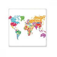 Dıythinker Güzel Dünya Mutlicolor Dünya Haritası Ülkeler Şehir İllüstrasyon Desen Seramik Dekorasyon 10x10 cm Seramik Karo