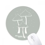 Dıythinker Güzel Gri Zehirli Mantar Baskılı Yuvarlak Kaymaz Kauçuk Mouse Pad