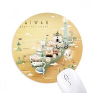 Dıythinker Güzel Islead Tayvan Seyahat Baskılı Yuvarlak Kaymaz Kauçuk Mouse Pad