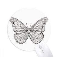 Dıythinker Güzel Kelebek Hayvan Portre Eskiz Baskılı Yuvarlak Kaymaz Kauçuk Mouse Pad