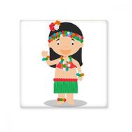 Dıythinker Güzel Kız Hawaii Karikatür 10x10 cm Seramik Karo