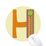 Dıythinker H Alfabe Turuncu Meyve Sevimli Desen Baskılı Yuvarlak Kaymaz Kauçuk Mouse Pad