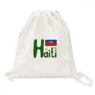 DIYThinker Haiti Ulusal Bayrağı Kırmızı Mavi Desen Tuval İpli Sırt Çantası
