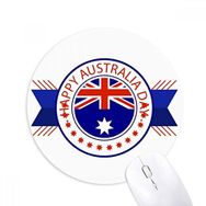 Dıythinker Happy Australia Day Bayrak İllüstrasyon Baskılı Yuvarlak Kaymaz Kauçuk Mouse Pad