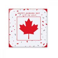 Dıythinker Happy Canada Day 4 Temmuz Akçaağaç Yaprağı 10x10 cm Seramik Karo