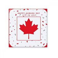 Dıythinker Happy Canada Day 4 Temmuz Akçaağaç Yaprağı 15x15 cm Seramik Karo