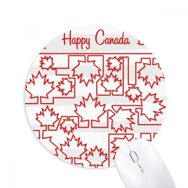 Dıythinker Happy Canada Day 4 Temmuz Akçaağaç Yaprağı Baskılı Yuvarlak Kaymaz Kauçuk Mouse Pad