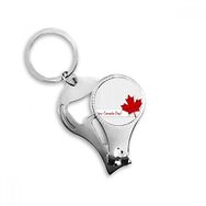 Dıythinker Happy Canada Day Dikey Tahıl Akçaağaç Yaprağı Anahtarlık
