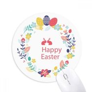 Dıythinker Happy Easter Din Festival Yaprakları Çiçek Baskılı Yuvarlak Kaymaz Kauçuk Mouse Pad