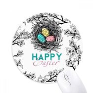 Dıythinker Happy Easter Din Festival Yumurta Yuvası Baskılı Yuvarlak Kaymaz Kauçuk Mouse Pad