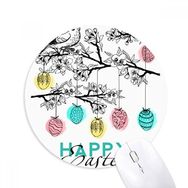 Dıythinker Happy Easter Din Festivali Yumurta Kuş Baskılı Yuvarlak Kaymaz Kauçuk Mouse Pad