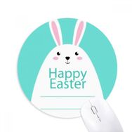 Dıythinker Happy Easter Festival Mavi Tavşan Desenli Baskılı Yuvarlak Kaymaz Kauçuk Mouse Pad