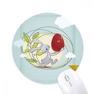 Dıythinker Happy Easter Festival Tavşan Yaprakları Baskılı Yuvarlak Kaymaz Kauçuk Mouse Pad