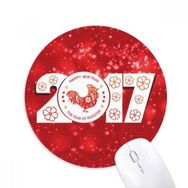 Dıythinker Happy New Year 2017 Year of The Horoz Baskılı Yuvarlak Kaymaz Kauçuk Mouse Pad
