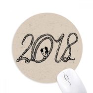 Dıythinker Happy New Year String 2018 Yazı Tipi Baskılı Yuvarlak Kaymaz Kauçuk Mouse Pad