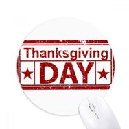 Dıythinker Happy Şükran Günü Mühür Desenli Baskılı Yuvarlak Kaymaz Kauçuk Mouse Pad