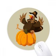 Dıythinker Happy Şükran Günü Pumkin Desenli Baskılı Yuvarlak Kaymaz Kauçuk Mouse Pad