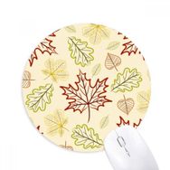 Dıythinker Happy Şükran Günü Yaprak Desenli Baskılı Yuvarlak Kaymaz Kauçuk Mouse Pad