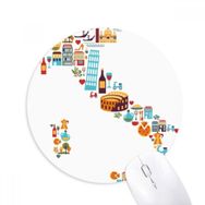Dıythinker Haritası İtalya Ulusal Bayrağı Özel Manzara Baskılı Yuvarlak Kaymaz Kauçuk Mouse Pad