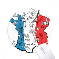 Dıythinker Haritası Şehir Fransa Simgesi Ulusal Bayrak Baskılı Yuvarlak Kaymaz Kauçuk Mouse Pad
