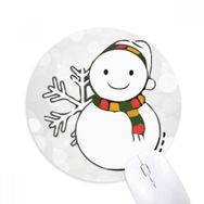Dıythinker Hava Kardan Adam Kar Tanesi İllüstrasyon Baskılı Yuvarlak Kaymaz Kauçuk Mouse Pad