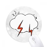 Dıythinker Hava Şimşek Bulut İllüstrasyon Desen Baskılı Yuvarlak Kaymaz Kauçuk Mouse Pad