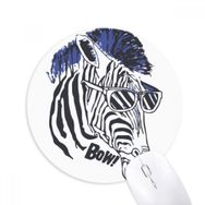 Dıythinker Havalı Zebra Güneş Gözlüğü Hayvan Baskılı Yuvarlak Kaymaz Kauçuk Mouse Pad