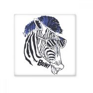 Dıythinker Havalı Zebra Güneş Gözlüğü Hayvan İllüstrasyon Desen Seramik Dekorasyon 10x10 cm Seramik Karo