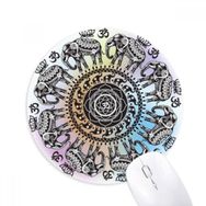 Dıythinker Hayvan Büyük Daire Fil Baskılı Yuvarlak Kaymaz Kauçuk Mouse Pad