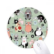 Dıythinker Hayvan Hayvan Sevimli Kedi Aile Baskılı Yuvarlak Kaymaz Kauçuk Mouse Pad