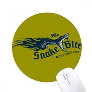 Dıythinker Hayvan İllüstrarion Yılan Desenli Baskılı Yuvarlak Kaymaz Kauçuk Mouse Pad