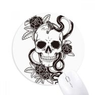 Dıythinker Hayvan Kurukafa Yılan Çizim Desenli Baskılı Yuvarlak Kaymaz Kauçuk Mouse Pad