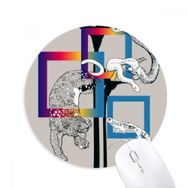 Dıythinker Hayvan Leopar Kertenkele Yılan Desenli Baskılı Yuvarlak Kaymaz Kauçuk Mouse Pad