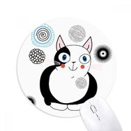 Dıythinker Hayvan Sevimli Şişman Kedi Gülümseme Baskılı Yuvarlak Kaymaz Kauçuk Mouse Pad