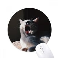 Dıythinker Hayvan Yawn Kedi Fotoğraf Çekimi Baskılı Yuvarlak Kaymaz Kauçuk Mouse Pad
