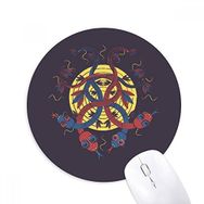 Dıythinker Hayvan Yılan Yaratığı Kombinasyon Desen Baskılı Yuvarlak Kaymaz Kauçuk Mouse Pad