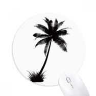 Dıythinker Hindistan Cevizi Ağacı Plaj Siyah Siluet Baskılı Yuvarlak Kaymaz Kauçuk Mouse Pad