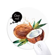 Dıythinker Hindistan Cevizi Meyvesi Lezzetli Sağlıklı Suluboya Baskılı Yuvarlak Kaymaz Kauçuk Mouse Pad