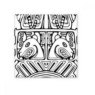 Dıythinker Hint Soyut Çizgi Çizim Totem Direk Yüzü 10x10 cm Seramik Karo