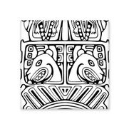 Dıythinker Hint Soyut Çizgi Çizim Totem Direk Yüzü 15x15 cm Seramik Karo