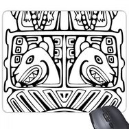 Dıythinker Hint Soyut Çizgi Çizim Totem Kutup Yüzü Dikdörtgen Kaymaz Kauçuk Mouse Pad