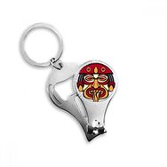 Dıythinker Hint Soyut Sanat Çizim Totem Kutup Yüzü Metal Anahtarlık