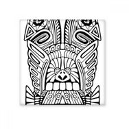 Dıythinker Hint Soyut Totem Çizgi Çizim Totem Direk Yüzü 10x10 cm Seramik Karo