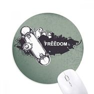 Dıythinker Hip-Hop Özgürlük Kaykay Canavar Desenli Baskılı Yuvarlak Kaymaz Kauçuk Mouse Pad