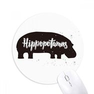 Dıythinker Hipopotamus Siyah Beyaz Hayvan Baskılı Yuvarlak Kaymaz Kauçuk Mouse Pad
